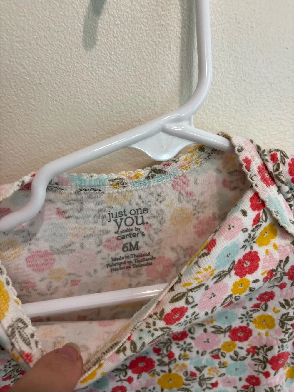 Carter's 6 months Red Hooded Jacket with Floral Lined Bodysuit long sleeve